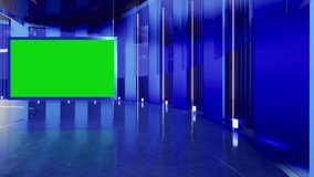 3D Virtual News Studio Green Screen Background