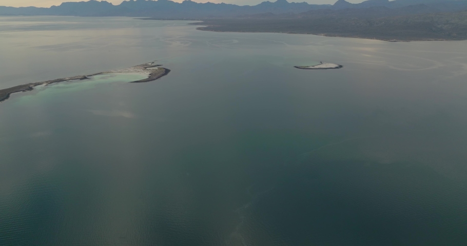 Tropical Islet Islands off Coast of Baja California Sur, Mexico - Aerial Landscape