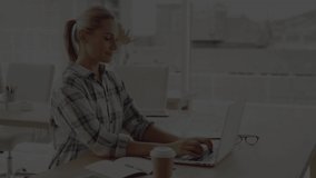 Animation of financial data processing over caucasian businesswoman in office. global business, finances and data processing concept digitally generated video. - Powered by Shutterstock - Get 15% off with code: PIKWIZARD15