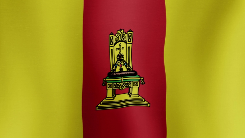 Subject of the Russian Federation. Tver Oblast. Animated flag, with fabric texture, develops or sways in the wind