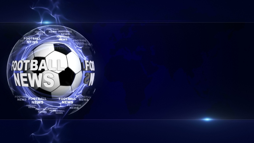 Football News Text Animation around the Soccer Ball, Background, Loop
 | Shutterstock HD Video #1094890709