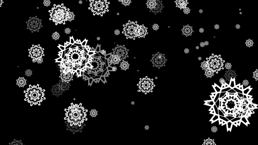 Atmospheric new year background overlay. Animated flakes of snow falling down Royalty-Free Stock Footage #1094893015