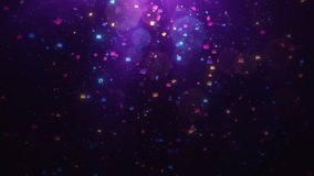 Festive glittering falling confetti. Elegant colorful particle flow. Gentle stream of luxury dust, magical snowfall, creative soft bokeh, awarding abstract background. Seamless loop - Powered by Shutterstock - Get 15% off with code: PIKWIZARD15