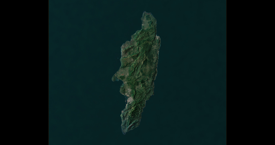 Jamaica map  from east to west map with 3d relief 4K satellite ground with top height