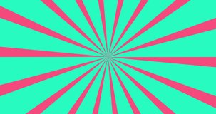 abstract background, video in high quality 4k. moving geometric figure, pink rays on a green background, animation. bright, colorful figure
