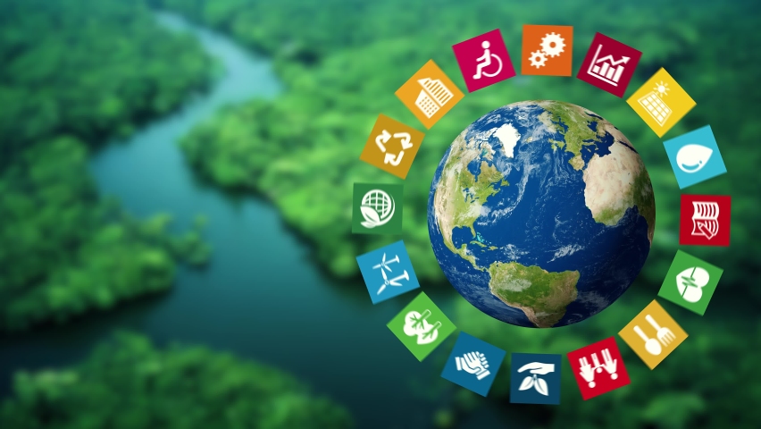 Environmental technology concept. Sustainable development goals. SDGs. Royalty-Free Stock Footage #1094911257