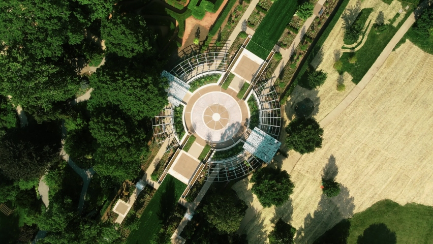 A drone shot of a beautiful Arboretum park which is undoubtedly one of the famous tourist destination of this area | Shutterstock HD Video #1094914043