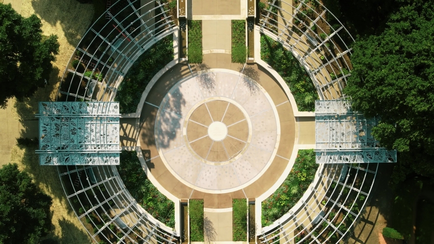 An aerial shot of Arboretum park in Lisle, Illinois Morton Arboretum Park. An amazing tourist destination captured through drone
