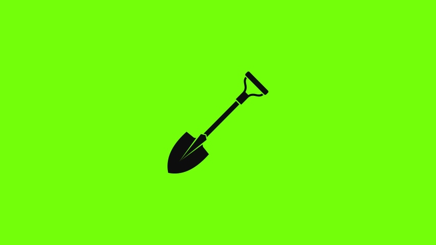 Shovel icon animation best simple object on green screen background | Shutterstock HD Video #1094921783