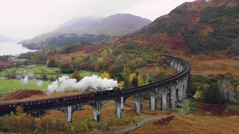 The Steam Train In Scotland Arkivvideo