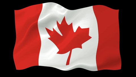 Canada Flag Waving Animated Black Background Stock Footage Video (100% ...