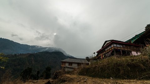 Timelapse Bad Weather Over Rural Village Stock Footage Video (100% ...