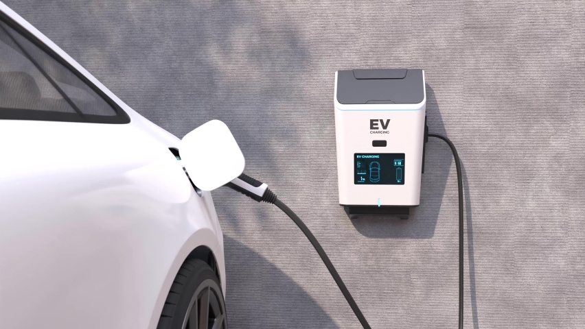 EV Charging Station, Clean energy filling technology, Electric car charging Royalty-Free Stock Footage #1094931835