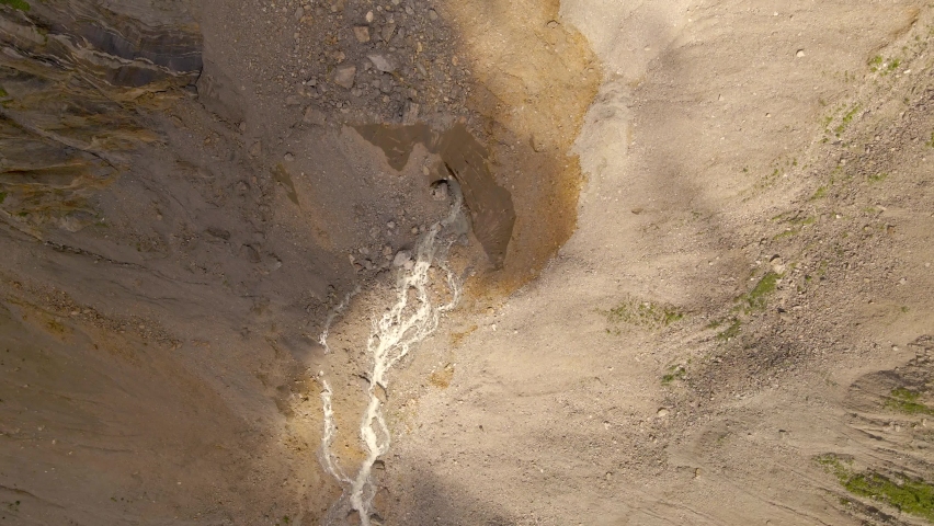 The drone flight over Chaladi glacier, Mestia, Svaneti, Georgia | Shutterstock HD Video #1094934897