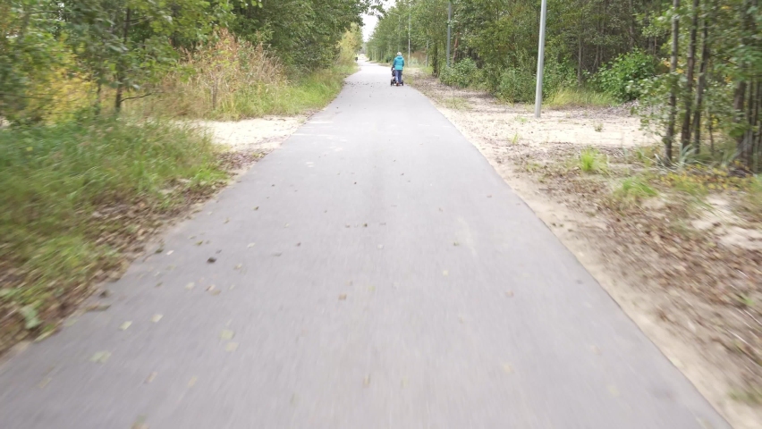 First-person view of the bike path. the bike rides along the bike path | Shutterstock HD Video #1094951605