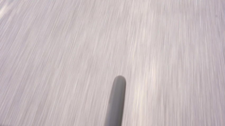 Bike rides along the bike path at high speed. the bike wheel is racing | Shutterstock HD Video #1094951617