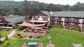 4K Drone Video of Mountainside Resort at Little Switzerland, NC on Summer Day