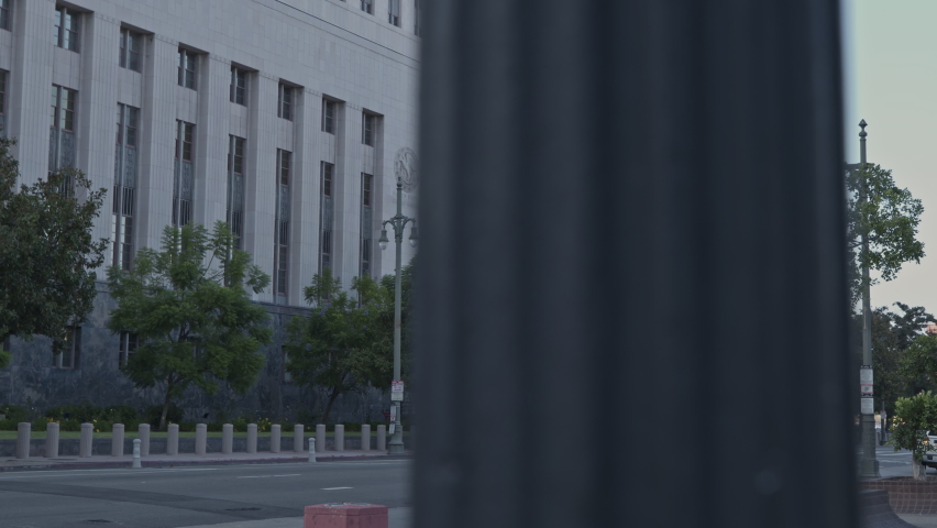 Courthouse and City Hall of the government, Los Angeles, California, USA. 4K.
