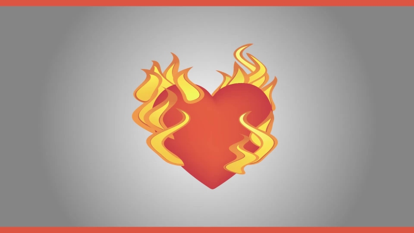 Heart Burn Acid Reflux 2D Animation. Acidity Animation Video. Fiery Heart with Grey Gradient Background. Burning Heart Footage. Inflammation of Digestive System. | Shutterstock HD Video #1094962393