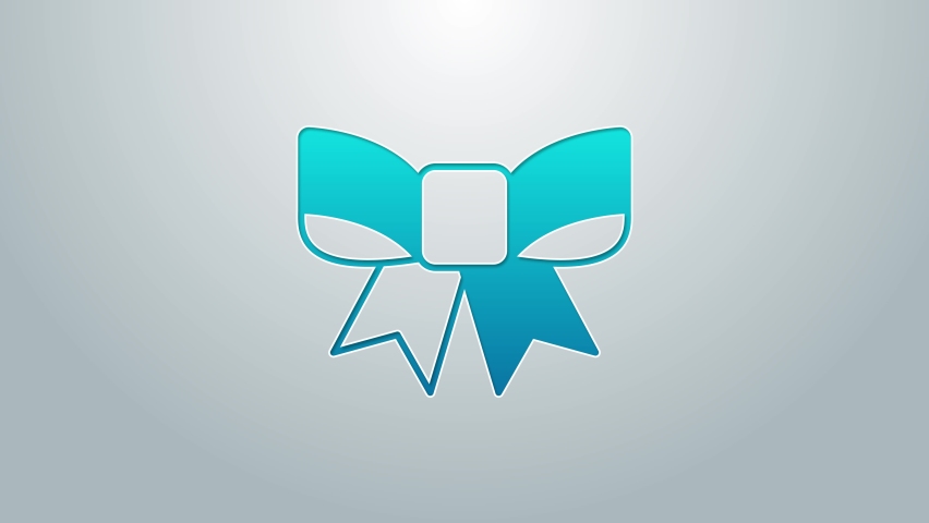 Blue line Gift bow icon isolated on grey background. 4K Video motion graphic animation. | Shutterstock HD Video #1094963649