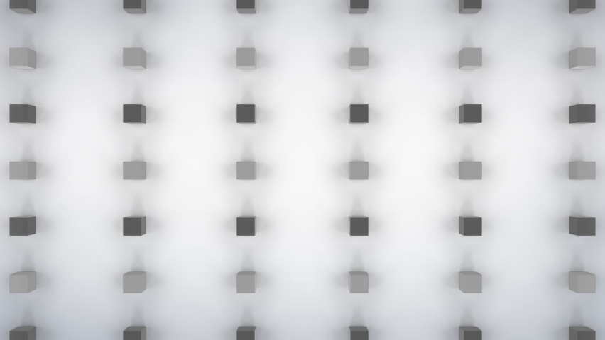 Animation of 3d black and grey cubes moving in formation on a pale grey background Royalty-Free Stock Footage #1094964483