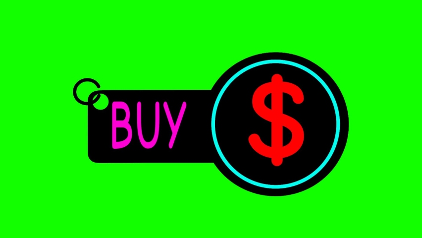 Green screen icon that says buy for ads, price boards, apps and stop motion animation. | Shutterstock HD Video #1094965279
