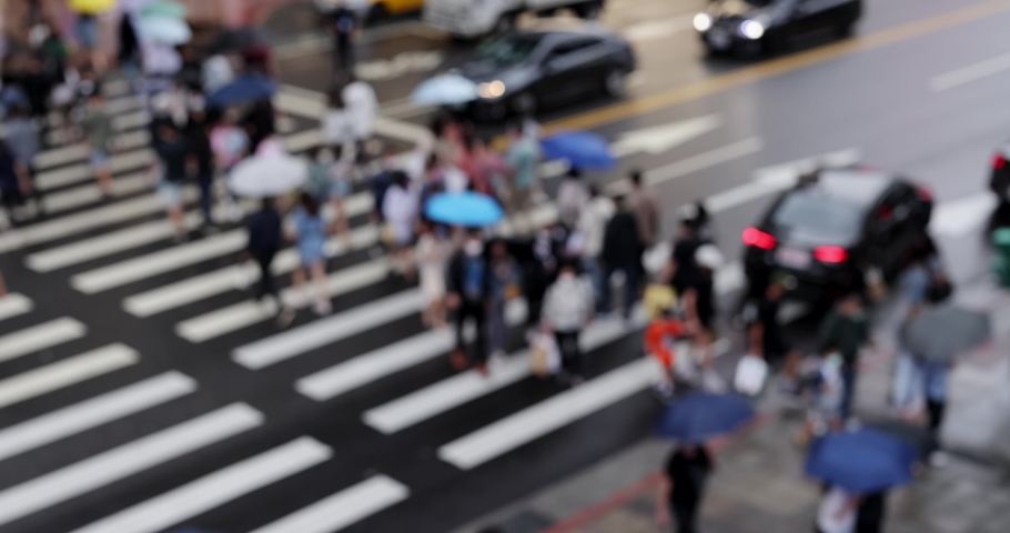 Blur view of People cross the street road | Shutterstock HD Video #1094968073