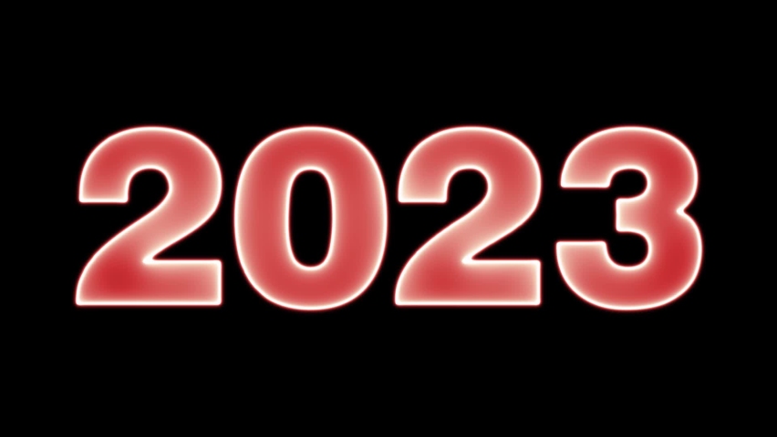 Text 2023 animation Isolated on black background, 2023 new year,  design template Happy 2023 New Year concept  Holiday animate card | Shutterstock HD Video #1094969117