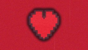 Animation of moving and flickering heart icon, lines and spots with glitch on red background. social media communication interface concept digitally generated image. - Powered by Shutterstock - Get 15% off with code: PIKWIZARD15