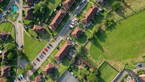 Aerial video footage of the famous Dewsbury Moore estate in the United Kingdom. The estate is a typical urban red bricked Yorkshire council owned housing estate in the UK