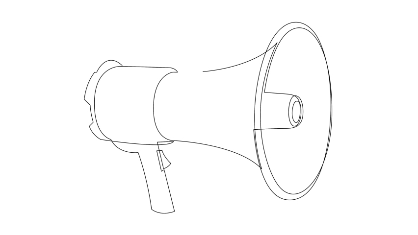 Continuous line drawing of megaphone. Self drawing animation. | Shutterstock HD Video #1094986997