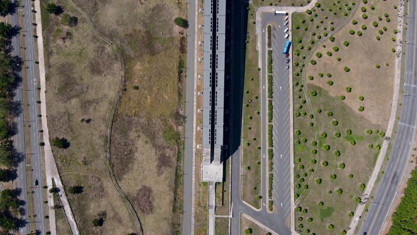 Beautiful aerial view of the iconic Christopher Columbus monument, the Colon Lighthouse in located in  Santo Domingo, the capital of Dominican Republic
