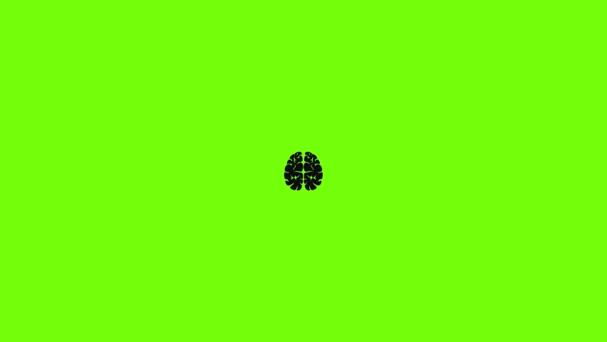 Brain neurons icon animation best simple object on green screen background | Shutterstock HD Video #1095001213