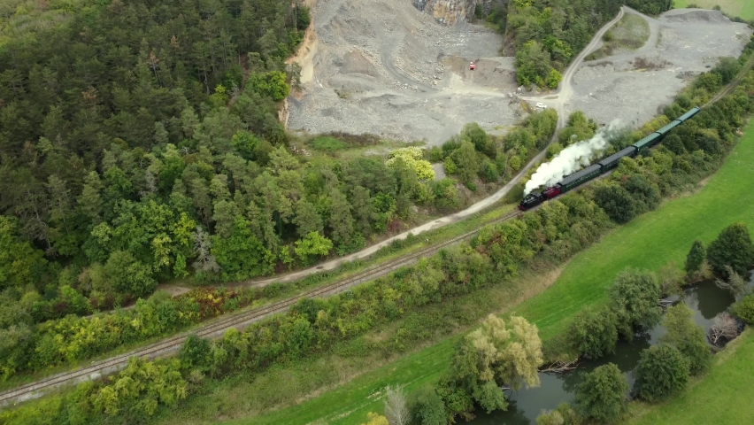 Steam train in the forest of Belgium