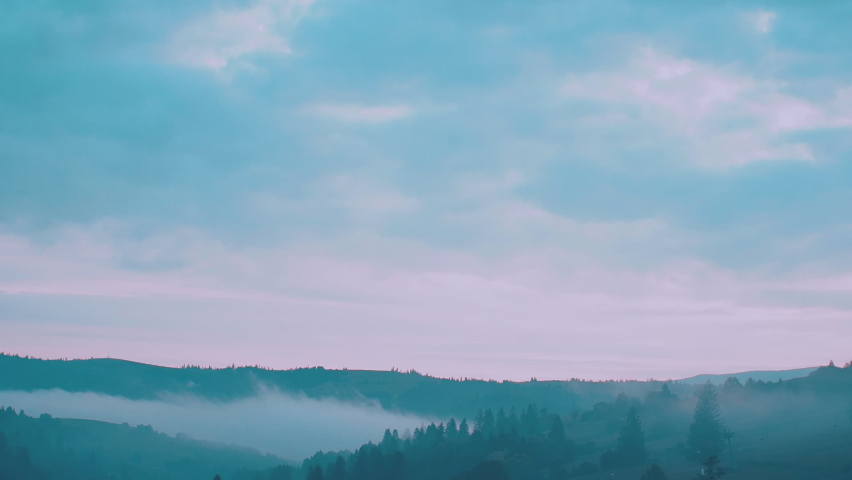 Carpathian mountains with fog at dawn | Shutterstock HD Video #1095004457