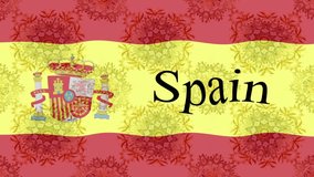 
Motion footage background with colorful flag. The flag of Spain. 
