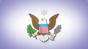 American eagle. United States Great Seal on USA flag. American presidential US Great Seal. American Presidential National Eagle sign on USA flag background.US coat of arms-Washington. - Powered by Shutterstock - Get 15% off with code: PIKWIZARD15