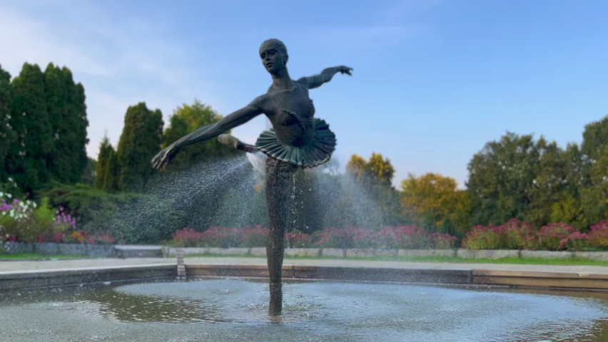 Ballerina Fountain in the Botanical Garden in Poznan, Poland