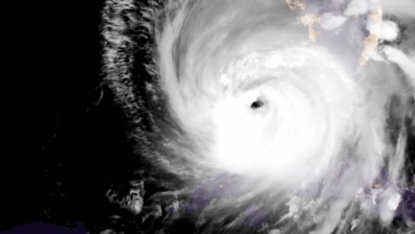 Tropical cyclone major hurricane IAN on radar and satellite screen | Shutterstock HD Video #1095019997