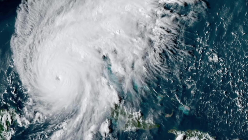 Tropical cyclone major hurricane IAN on radar and satellite screen