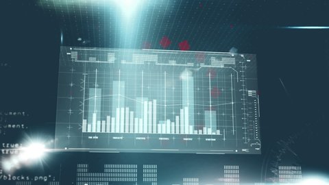 Animation Digital Data Processing Over Dark Stock Footage Video (100% ...
