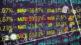 Animation of school supplies over digital data processing. Global data processing and educations concept digital generated video. - Powered by Shutterstock - Get 15% off with code: PIKWIZARD15