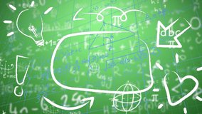 Animation of school supplies over digital data processing. Global data processing and educations concept digital generated video. - Powered by Shutterstock - Get 15% off with code: PIKWIZARD15