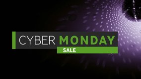 Animation of cyber monday sale text over light spots and disco ball on black background. Social media, party and digital interface concept digitally generated video. - Powered by Shutterstock - Get 15% off with code: PIKWIZARD15