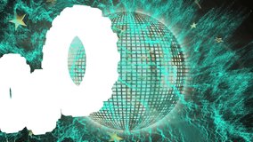 Animation of shapes with light trails and stars over disco ball on black background. Abstract background, light and movement concept digitally generated video. - Powered by Shutterstock - Get 15% off with code: PIKWIZARD15