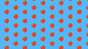 Beautiful seamless pattern background from of apple . Appetizing    background. Flat lay, top view. Isometric view. Seamless loop video.