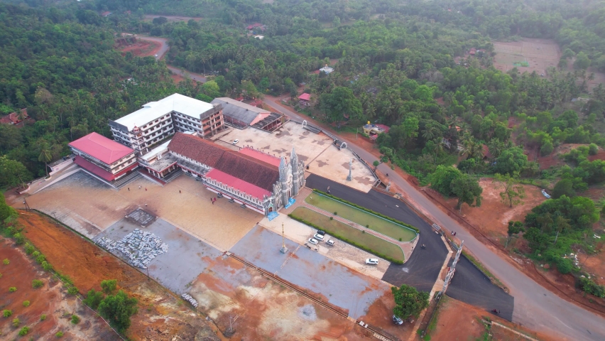 St. Lawrence Shrine Basilica, Attur, Karkala Drone View