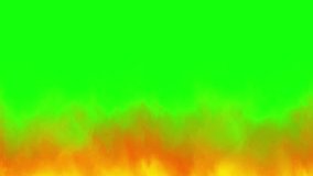 Fire animation with green screen background for video editing