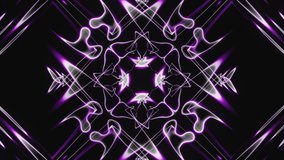 Purple and white kaleidoscope vj loop animation. 3D Illustration