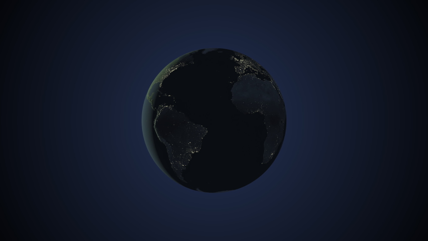 Seamless looping animation of the earth at night zooming in to the 3d map of Colombia with the capital and the biggest cites in 4K resolution Royalty-Free Stock Footage #1095055763